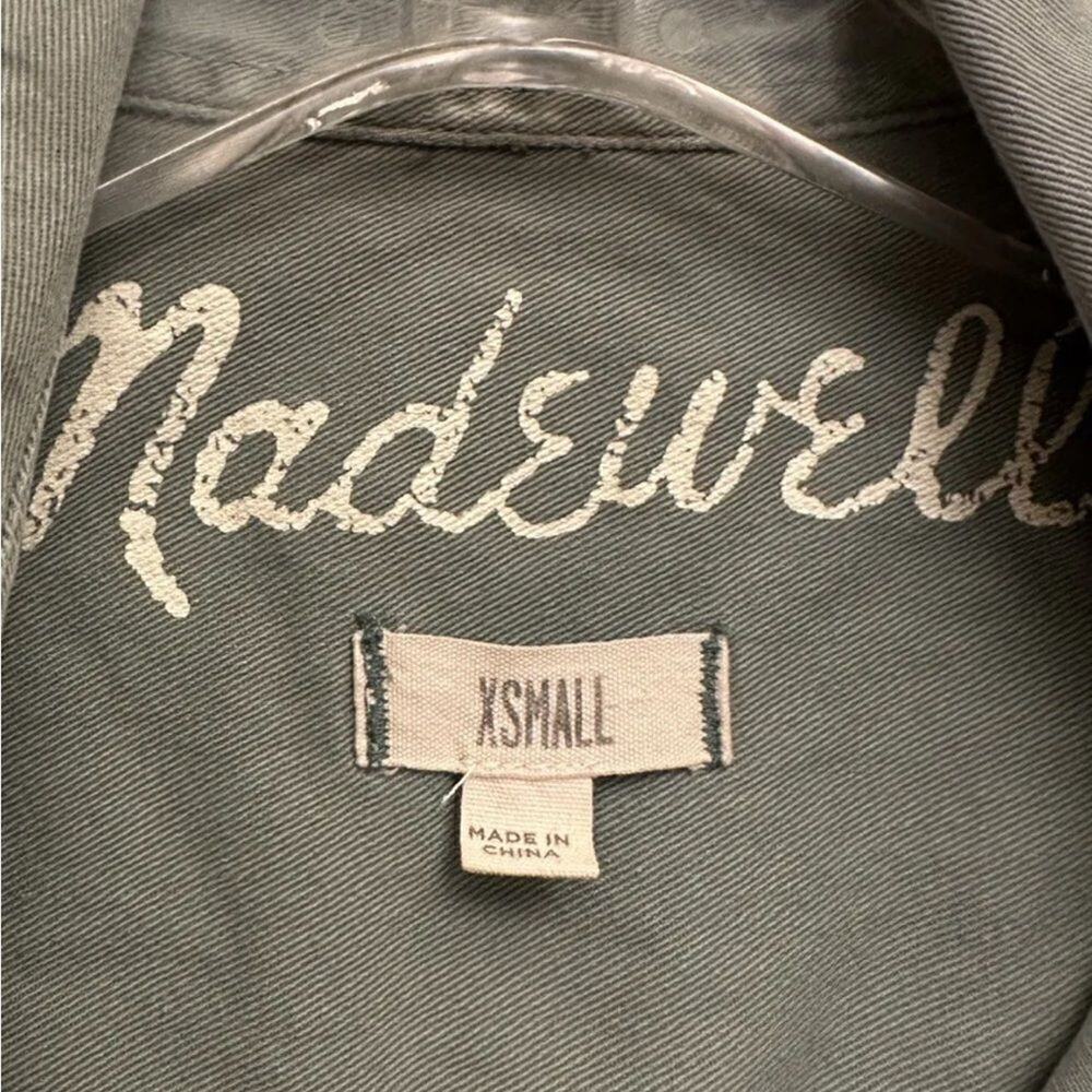 MADEWELL Shirt Womens Xsmall Button-up Green Collared Long Sleeve - Picture 3 of 6